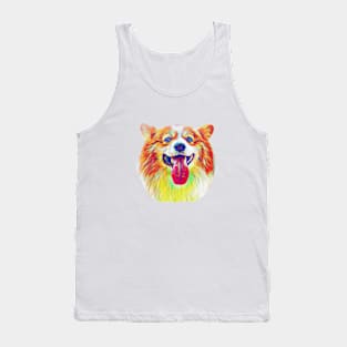 Rainbow color orange corgi dog Tank Top